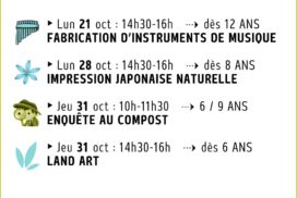 Ateliers vacances, enfants / ados ⎪ Toussaint 2024